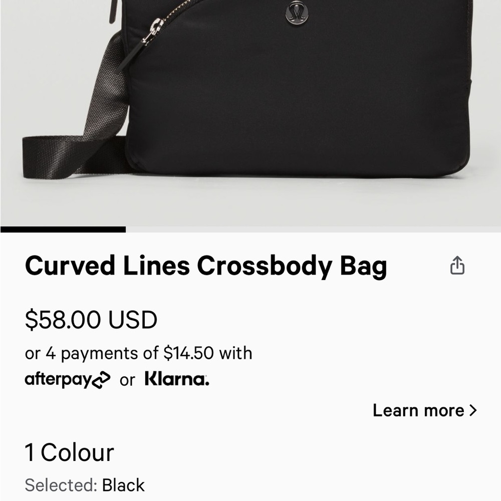 Lululemon curved lines crossbody purse